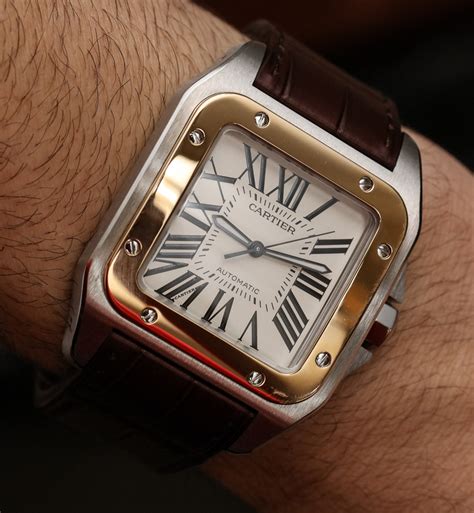 cartier black square dial|cartier santos 100 price.